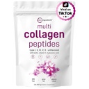 Micro Ingredients Multi Collagen Peptides Powder, 2lb – Hydrolyzed Type I,II,III,V,X with Biotin, Hyaluronic Acid, Vitamin C – Unflavored Collagen for Women & Men, Easy Dissolve, 82 Servings