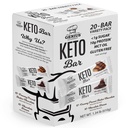 Barre de protéines kéto sans gluten Genius Gourmet, barres kéto au chocolat, MCT premium, faible teneur en glucides, faible teneur en sucre (paquet de 20 nombres (paquet de 1))