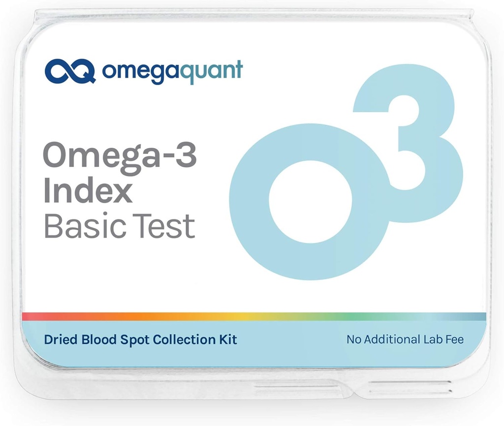 Indice OmegaQuant Omega-3 Basic - La trousse originale de test de sang Omega-3 avec une goutte de sang maison Kit, comprend la trousse de collecte de sang