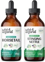 Teinture de queue de cheval sauvage et biologique 4 fl oz & stinging Teinture de racine de papillon 4 fl oz