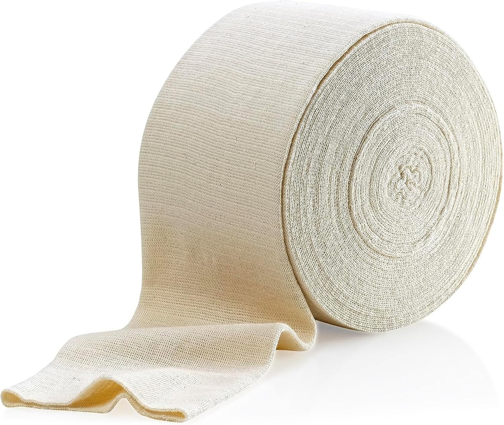 Bandage de soutien tubulaire élastique Taille D, 10M Boîte - Couleur naturelle (3" X 33 pieds) pour grand bandage de soutien genou - Hauteur moyenne, coton Spandex