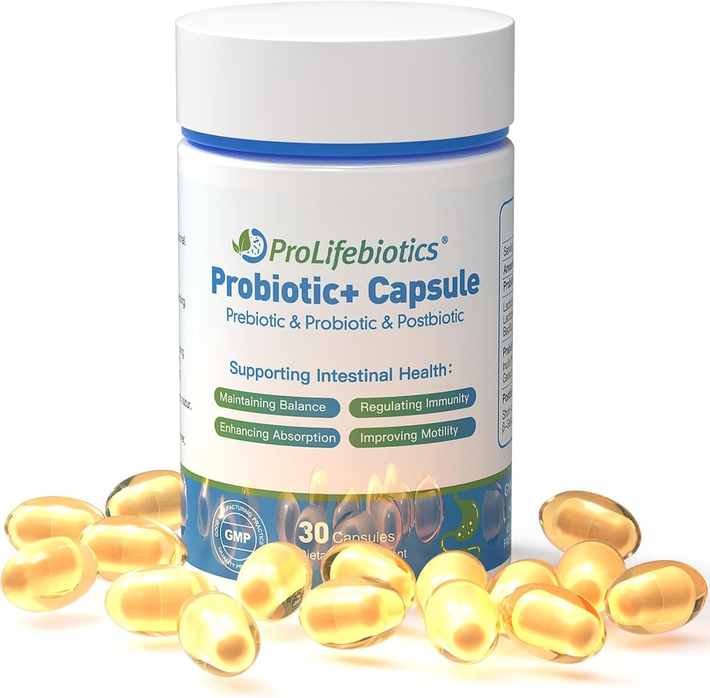 3-en-1 Probiotiques pour la santé gorgée et digestive, soutien immunitaire, suppléments à l'appui de la constipation occasionnelle, la diarrhée, le gaz, le roulement, la libération prolongée conçue pour Thrive, 30 capsules véganes