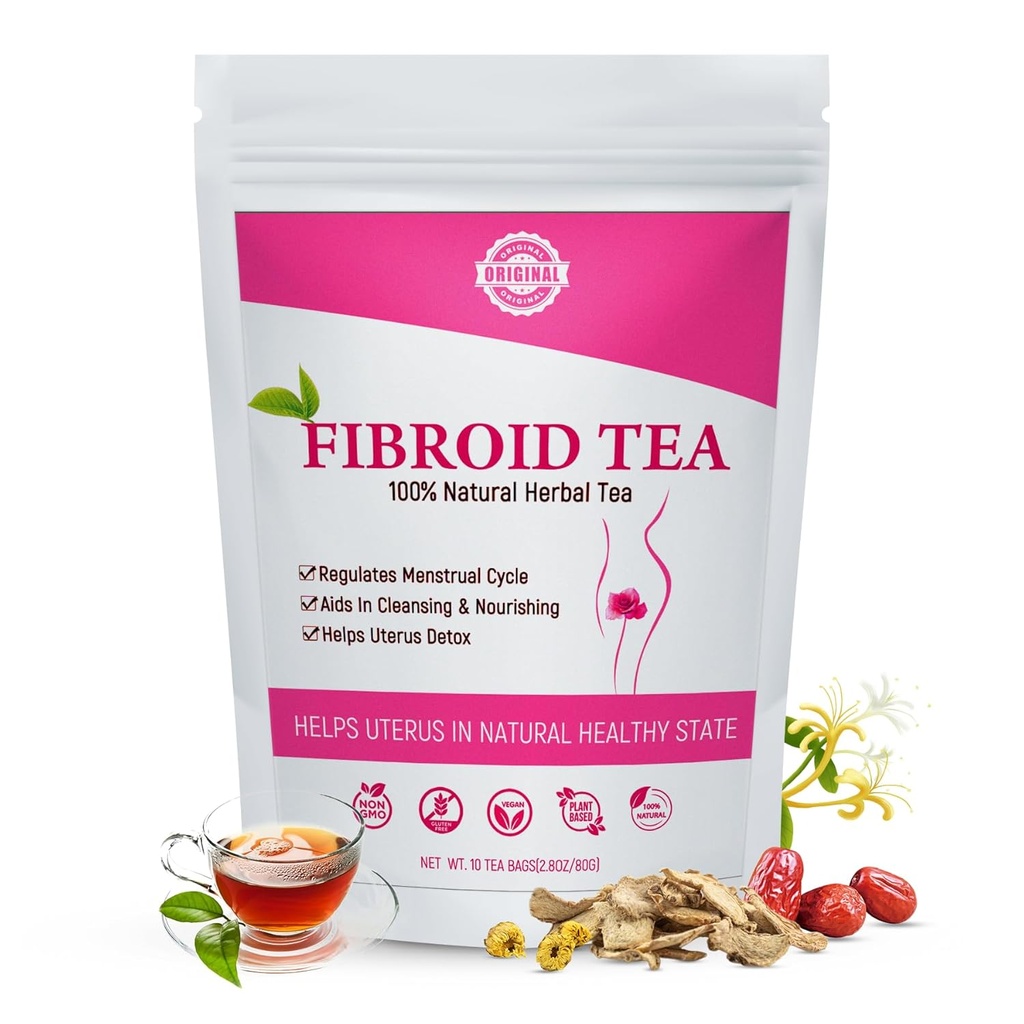 Laicuherb Fibroïdes Thé à base de plantes pour les femmes Obtenez enceinte rapide et Hormone Balance, 10 sachets de thé Thé de fertilité pour les femmes Ovarian, Detox naturel Womb à chaud Uterus et Detox