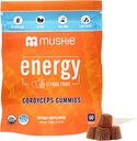 Mushie 100% bio Cordyceps Gommies de champignons - 2000mg Cordyceps Militaris Nootropic pour l'énergie et le soutien immunitaire avec vitamine D - végétalien, sans gluten - 60 Nombre
