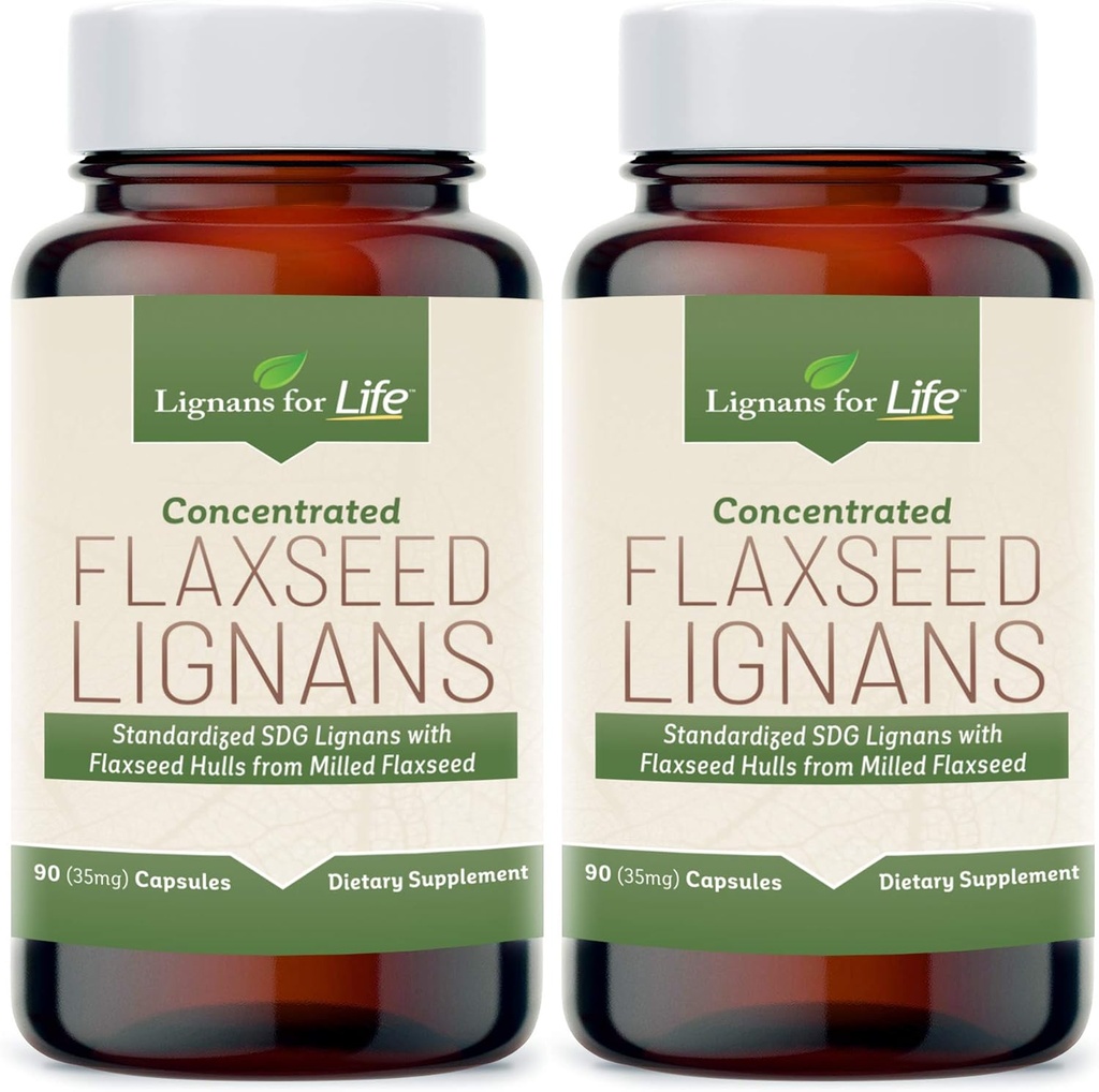 Lignans pour la vie Lignans de lin pour chiens + ODD - Omega 3 Acides gras, antioxydants à fibre haute aide à améliorer les Lignans brillants, digestifs et de santé cardiaque, 35mg, 90 Capsules de lin, 2 Pack