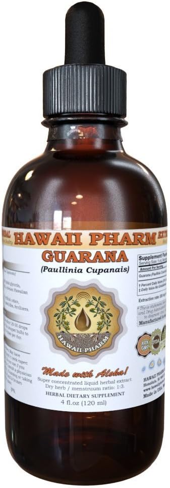 Extrait liquide de Guarana, Guarana (Paullinia Cupanais) Supplément de teinture 2 oz