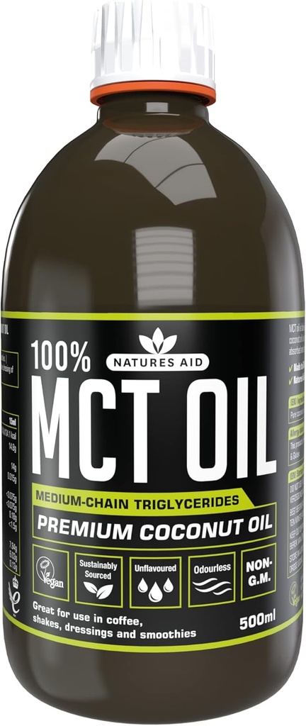 NATURES AIDE Mct Oil 100 %, 500 ML