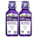ZzzQuil Zzz pur Melatonine liquide, aide au sommeil, Melatonine liquide 2mg, avec camomille et lavande, Asleep d'automne rapide, Melatonine aide au sommeil pour les adultes, Berry Aromatisé, 2 Pack, 24 FL OZ