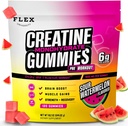 Gommies pré-entraînement créatine pour hommes femmes 6g, Créatine monohydratée pré-entraînement récupération Muscle construction supplément protéines Chewables, pastèque végétalienne Creatina Gym gains de croissance (120 Ct)