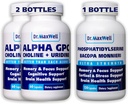 Alpha GPC & Uridine 2X 60 Capsules + Phosphatidylsérine & Bacopa 1x 120 Capsules, 2 mois