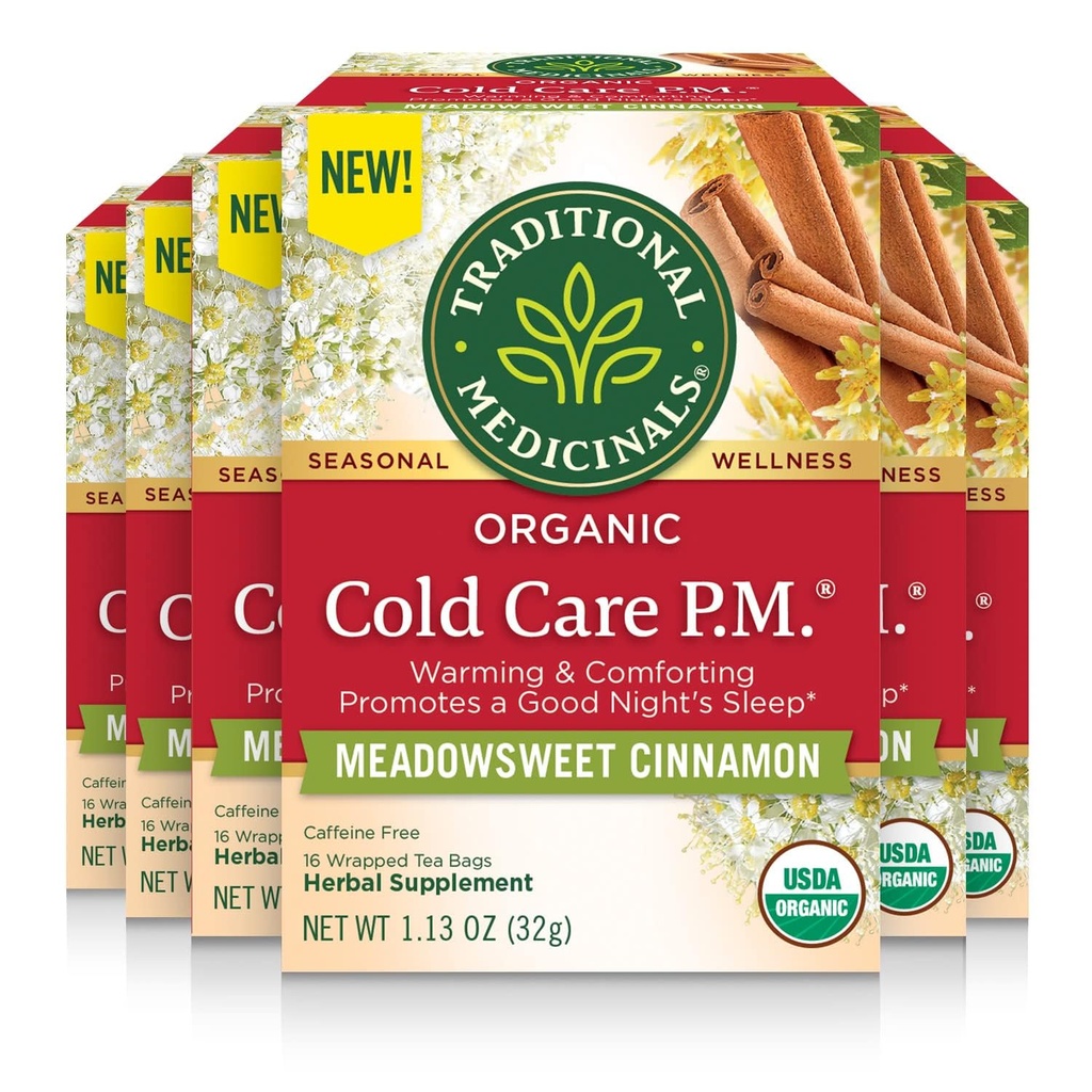 Médicaments traditionnels Tea Cold Care Pm, 16 Compte (paquet de 6)