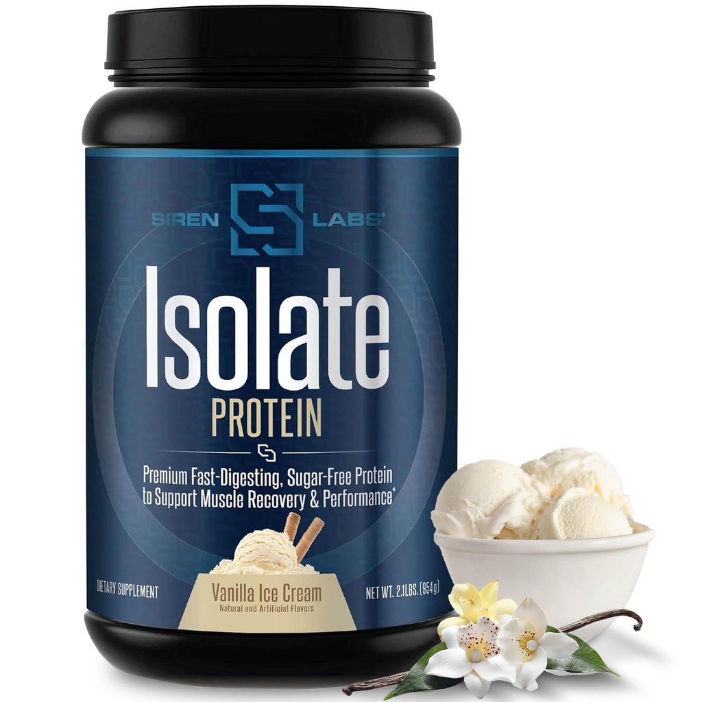 Isolate Premium Whey Protéine Poudre Keto Isolée et hydrolysée avec des acides aminés incluant la glutamine pour la croissance et la récupération musculaire maigre - Crème glacée Vanilla (30 portions)