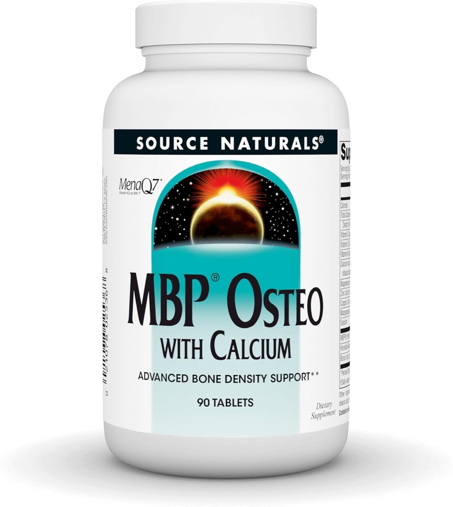 Source Naturals MBP Ostéo avec Calcium, support de densité osseuse avancé*, 90 comprimés