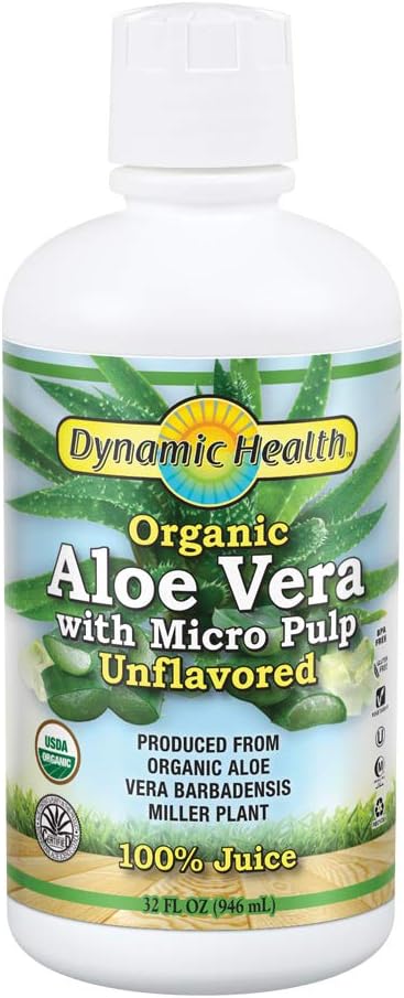 Dynamic Health Organic Aloe Vera Juice w/Micro Pulp, Non aromatisé.