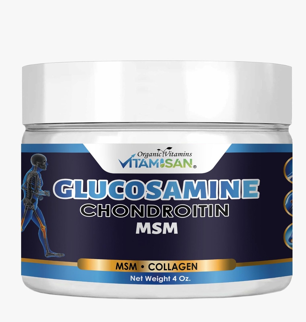 VITAMISAN Premium Glucosamine et Crème de Chondritine Bio avec MSM, Arnica et Collagen
