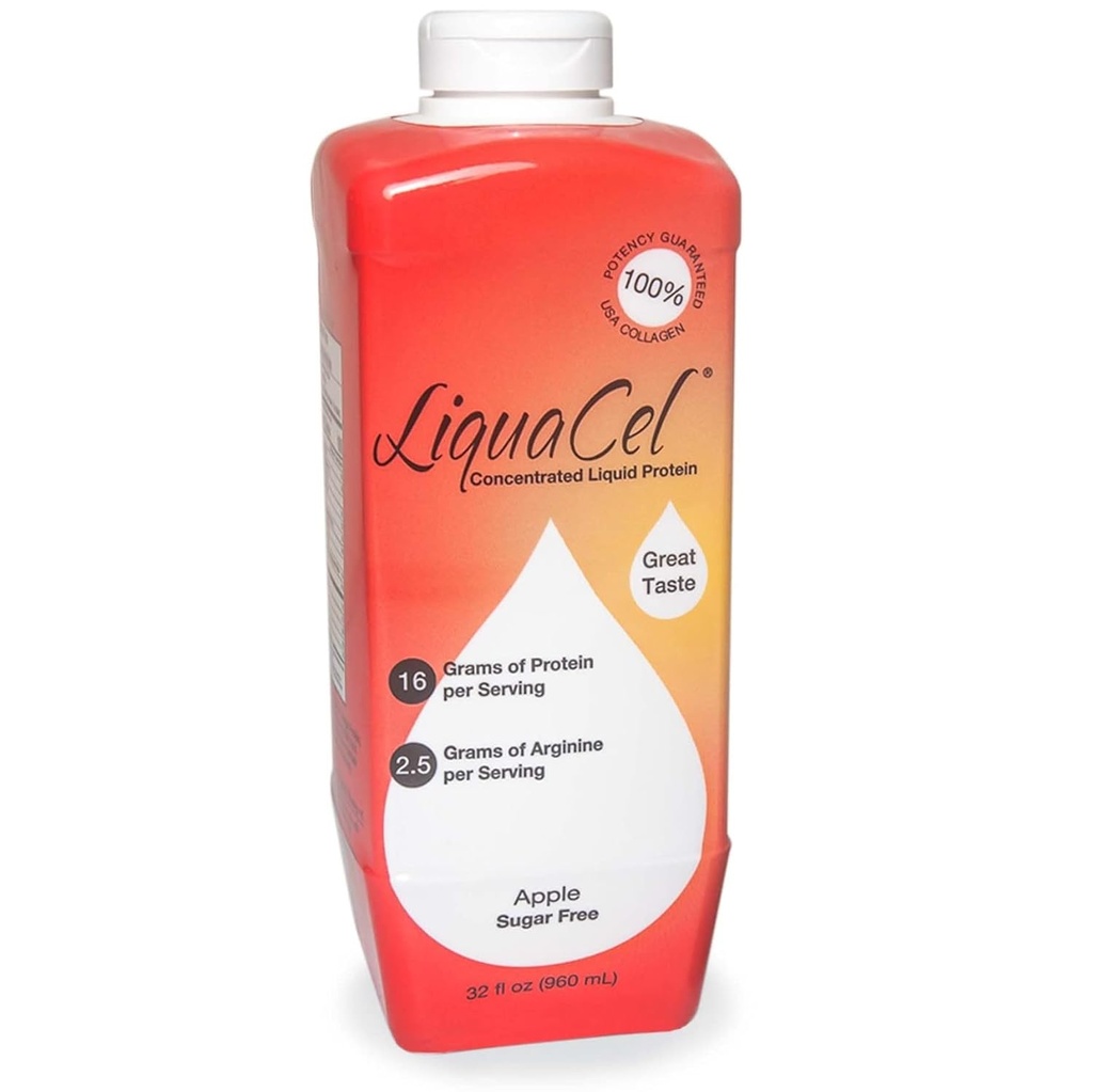 LiquaCel concentré de protéines liquides, pomme sans sucre, bouteille de 32oz – Collagène Lactosérum