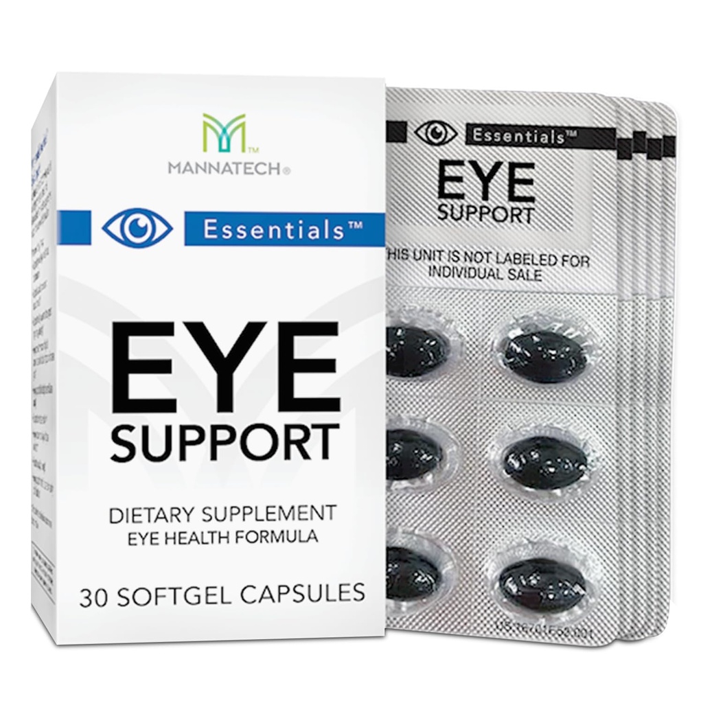 Supplément de soins pour les yeux de Mannatech, soutient le supplément général de soins pour la santé oculaire avec/Lutein et Zeaxanthin. Eye Support 30 Softgels.