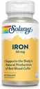 SOLARAY Capsules de fer 50mg - Supplément de fer pour les femmes et les hommes avec/parsley et racine à quai jaune, soutient la production naturelle de cellules de sang rouge du corps, garantie de 60 jours, 60 portions