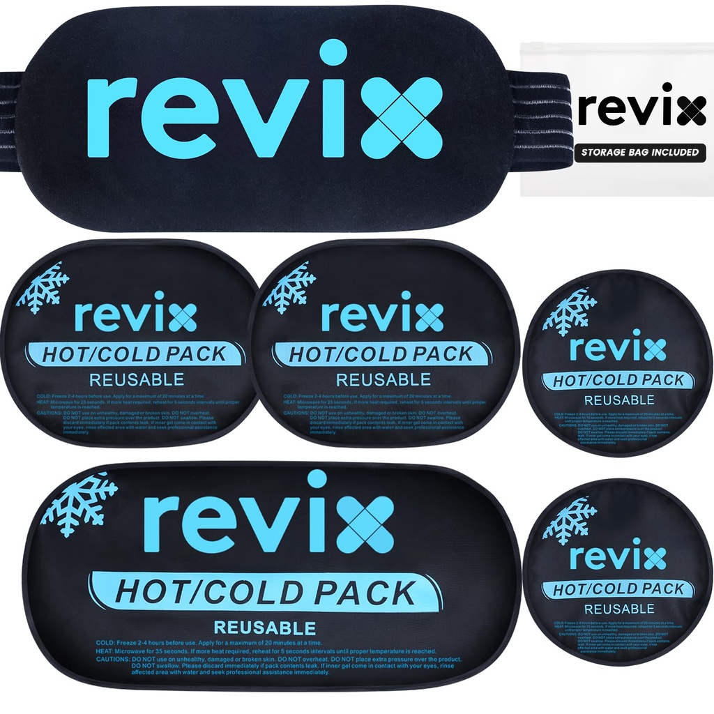 RETIX Ice Packs pour blessures Réutilisable, 5-Piece Set Ice Pack chaud et froid pour articulations, muscles, récupération après l'entraînement, coussinets de refroidissement réglables et flexibles pour genou, dos, bras et cou