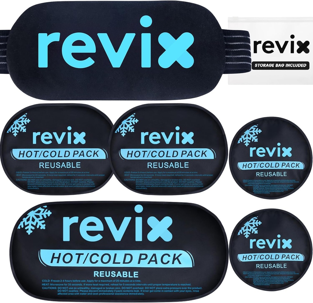 RETIX Ice Packs pour blessures Réutilisable, 5-Piece Set Ice Pack chaud et froid pour articulations, muscles, récupération après l'entraînement, coussinets de refroidissement réglables et flexibles pour genou, dos, bras et cou