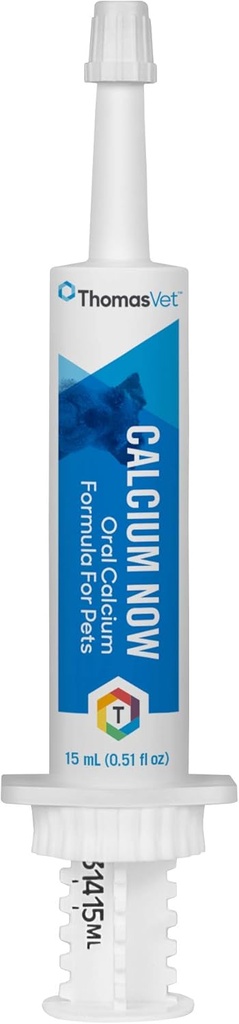 Thomas Pet Calcium Now - Absorbage rapide, supplément de calcium oral pour les chiens et les chats - pour l'aide, le queening, les soins infirmiers et l'insuffisance en calcium - 15 ml (0,51 fl oz)