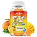 Citrate de potassium Gummies, supplément de potassium élevé Gummies 1200mg pour les adultes et les enfants, soutien des crampes de jambe et de la santé musculaire, végétalien, mango Flavor 60 Comte