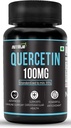 Quercetin 100mg Capsules - Standardisé à 95 % , Supplément hautement purifié et biodisponible , Bio-flavonoïdes naturels et puissants anti-oxydants (30 capsules)