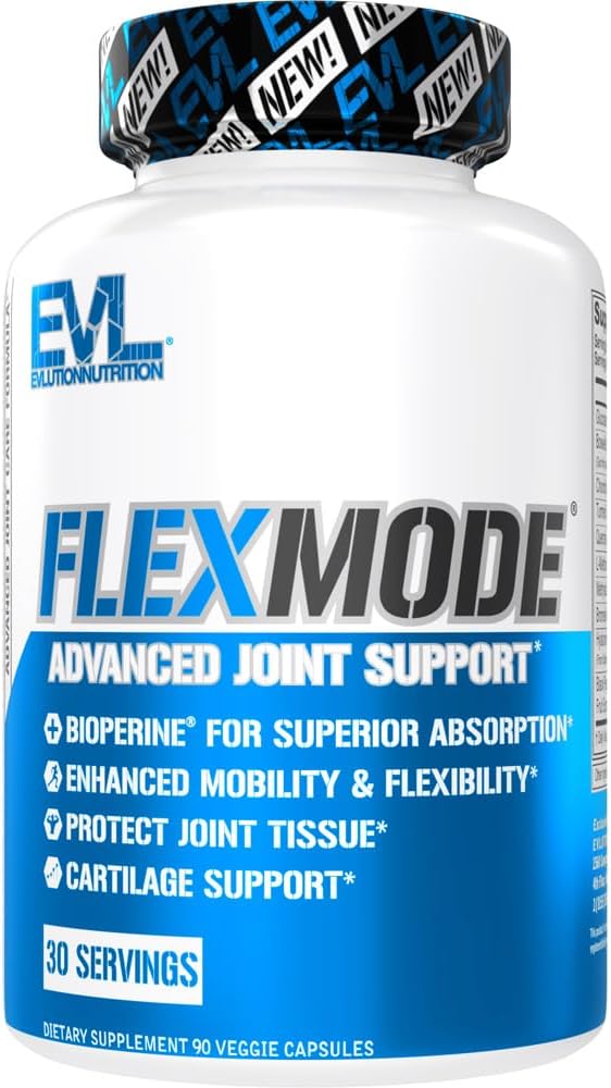 Supplément d'appui à haute absorption FLEXMODE avec vitamines articulaires avancées incluant la glucosamine Chondritine MSM Boswellia et l'acide hyaluronique - 30 portions