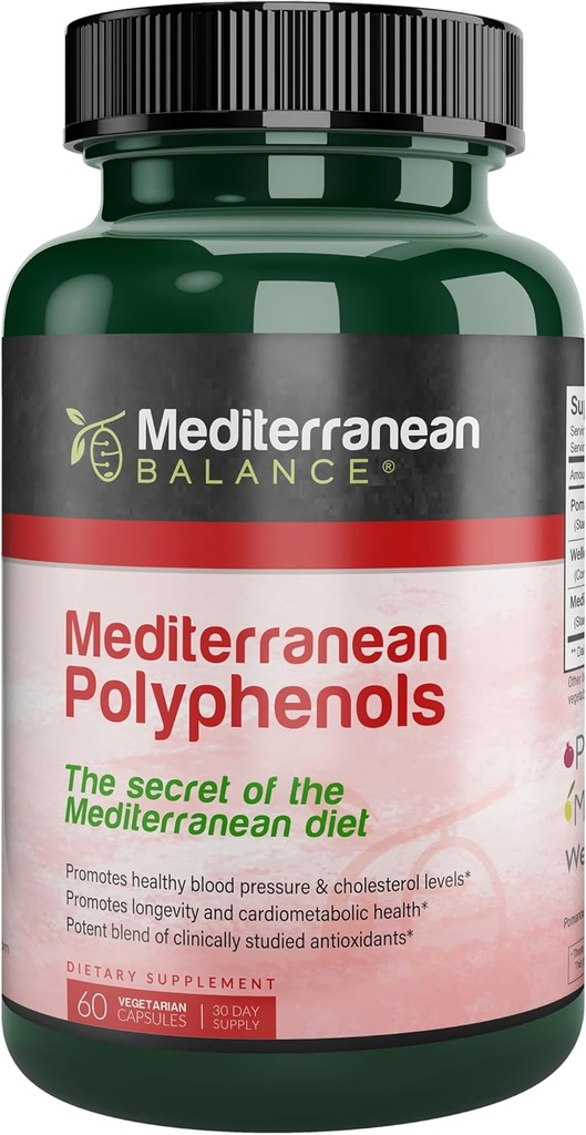 Polyphénols, Potent Blend d'antioxydants à base de fruits pour une bonne santé globale et une fonction cardio, Kosher, 60 Capsules