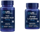 Extension de vie Super Acide R-Lipoïque 240mg et Acétyl-L-Carnitine 100 Capsules - Énergie cellulaire et santé cérébrale