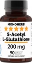 MONOHERB S-acétyl L-glutathion 200mg - 90 Capsules végétariennes