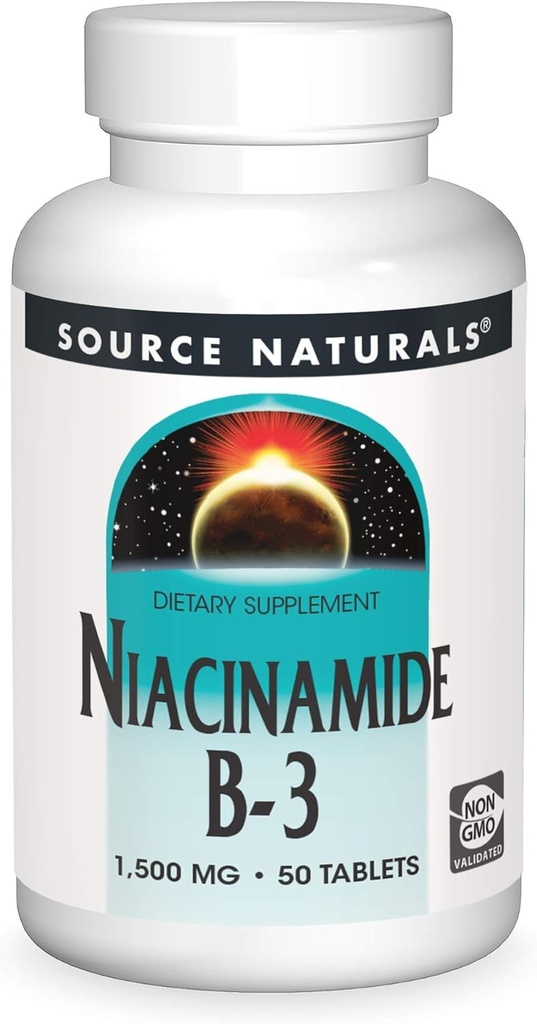 Source Naturals Niacinamide B-3, 1500 mg Complément alimentaire - 50 comprimés