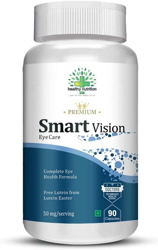 Smart Vision Eye Care Supplement to Improve Vision, Blue Light, Glare Sensibility & Digital Guard Formula (Lutein, Zeaxanthin) -Pack de 90 capsules végétariennes