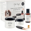 Eye Envy Dog Tear Stain Remover Kit de démarrage avec ProPowder Pinceau Solution de tache, tampons d'applicateur, poudre de tache et petit applicateur Brush