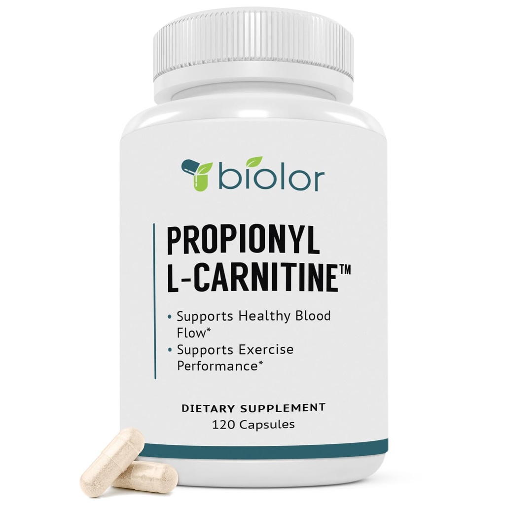 Biovy High Absorption Propionyl-L-Carnitine (PLCAR) Pas de remplissage artificiel - Supplément efficace Propionyl L Carnitine HCL pour soutenir la circulation sanguine - 120 capsules