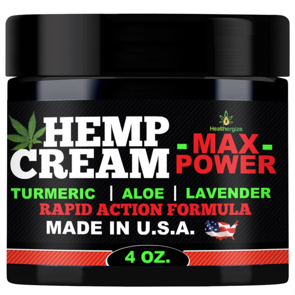 Crème de chanvre-Natural Premium Qualité Hemp Oil-Instant Results-Premium Turemric-Fabriqué aux États-Unis-Lavande, Aloe, Skin sec-4 Ounce