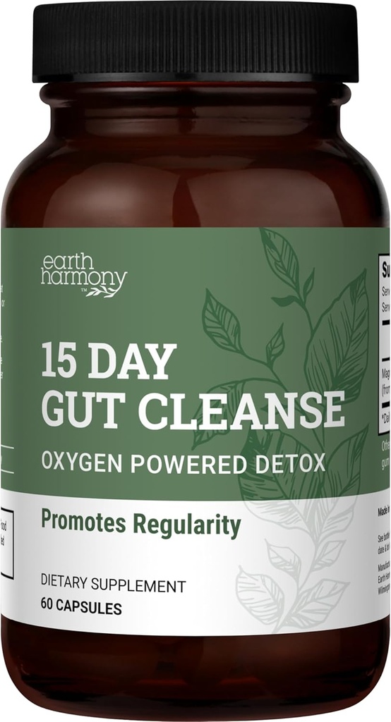 15 jours Gut Cleanse Detox pour les femmes et les hommes - Vegan, ingrédients non-OGM pour la perte de la taille et le soulagement de la constipation avec un soutien de 15 jours Gut Cleanse sans cramper, comme vu sur TikTok (60 capsules)