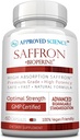 Safran ScienceMD approuvé Standardisé à 3% Crocin, 2% Safranal - BioPerine à haute absorption - Vegan, 60 Capsules - Boîte de 1