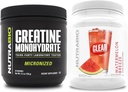 NutraBio Creatine Monohydrate, non aromatisé, (150 g) et Isolate de protéines de lactosérum clair, (Watemelon Breeze) Supplement Bundle – Énergie musculaire, croissance maximale, récupération et force