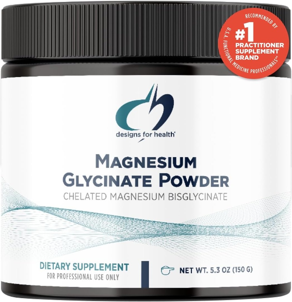 Conceptions pour la santé Poudre de glycinate de magnésium - 300mg Supplément de bisglycinate de magnésium en poudre - Non-OGM Mélange de boisson bon goût Add-in, saveur orange (30 portions / 150g)