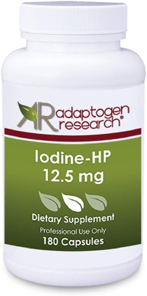 Iodine - HP 12.5 mg | High Potency Iodine Complex| Sodium Iodide Potassium Iodide | 180 Vegetarian Capsules | Adaptogen Research