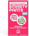 Supplément SmartyPants Baby Multi&DHA : Multivitamine Liquide avec vitamine D3, C,Vitamine B6,Biotine,Choline & Lutéine, pour nourrissons 6-24 mois, sans gluten, saveur de fruits naturels,30 portions(paquet mai Vary)
