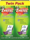 Sirop d'allergie pour enfants Zyrtec 24 Hr avec cétirizine, raisins sans sucre, pack jumeau de 4 fl. oz