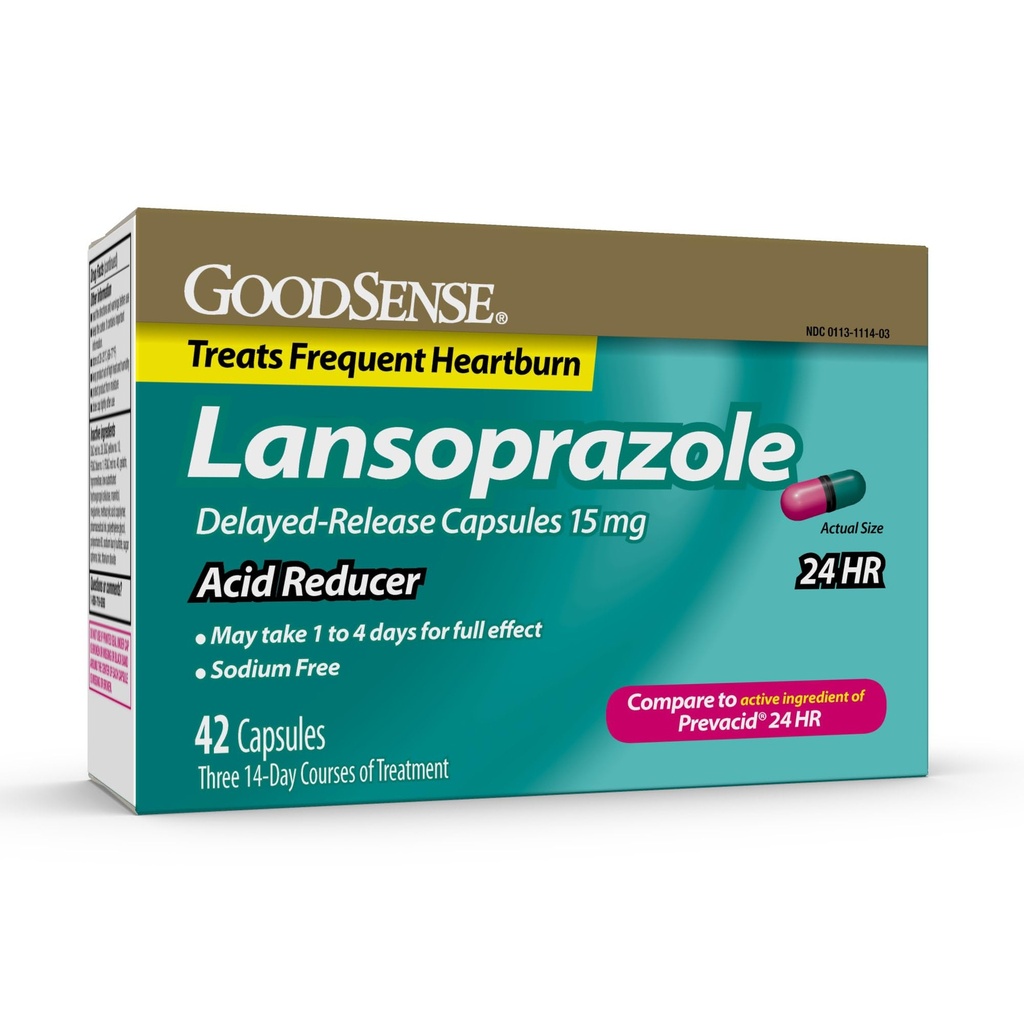 Bon réducteur acide Lansoprazole Capsules de libération différée, 15 mg, 42 Nombre