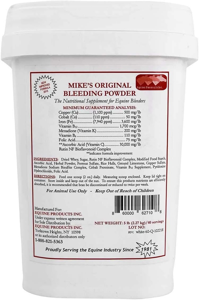 Produits Hippiques Inc., Mikes Poudre de saignage originale 5 livres