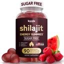 Shilajit Gummies pour les hommes et les femmes , sans sucre , Himalayan pur Shilajit pour les hommes Gummies , avec l'acide fulvic , non-OGM , supplément végétalien , 90 comte