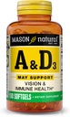 Mason Natural A-5000 UI avec des softgels D-400 UI, huile de foie de poisson - 100 Ea