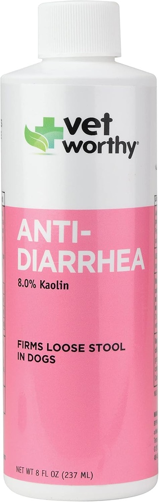 Vet Worthy Anti-Diarrhée pour chiens - Supplément chien pour aider à soulager la diarrhée, l'oscillation et le malaise - 8oz