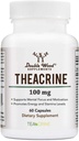 Théacrine (Téacrine) 100 Mg, 60 Capsules - Supplément énergie et focus (Pills similaires à la caféine mais plus subtils et plus longs) Non-OGM et sans gluten par double bois