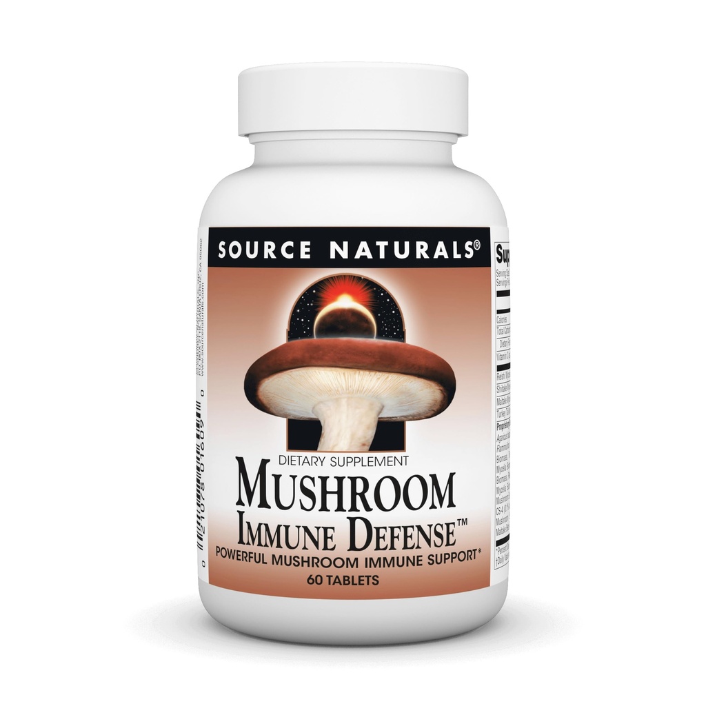 Source Naturals Mushroom Immune Defense, Puissant Mushroom Immune Support*, 16 Complexe de mélange - 60 Comprimés